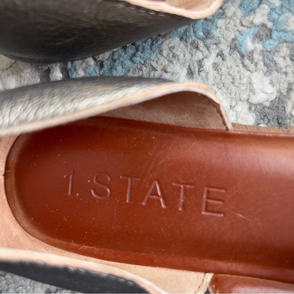 1.STATE Celvin d'Orsay flat sandal in pewter or bronze leather women sz 9 - Picture 4 of 5